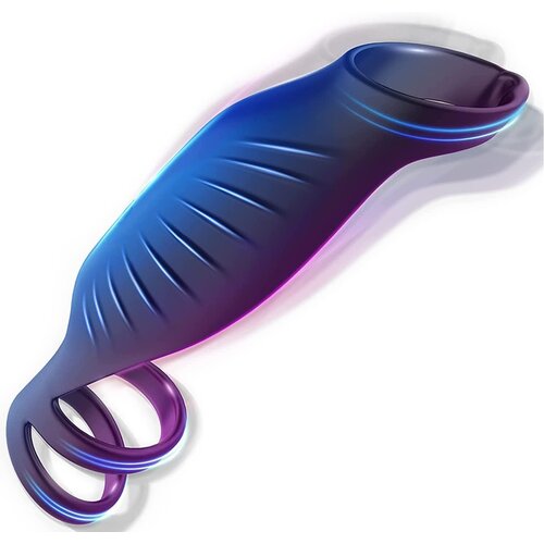 Paloqueth Vibrating Triple Cock Ring Sleeve Extender with 9 Vibration Modes Black Cijene