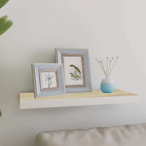 vidaXL plutajuća zidna polica boja hrasta i bijela 60x23,5x3,8 cm MDF Cene