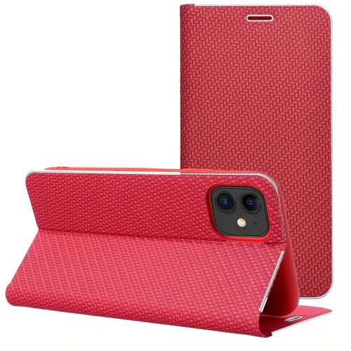 Oem LUNA Book Carbon futrola za iPhone 11 crvena Slike