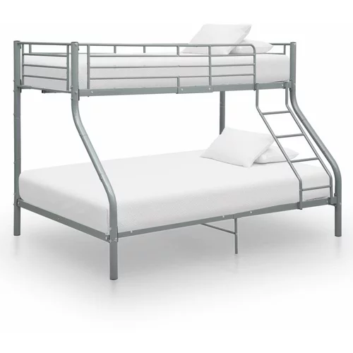  za krevet na kat sivi metalni 140 x 200 / 90 x 200 cm