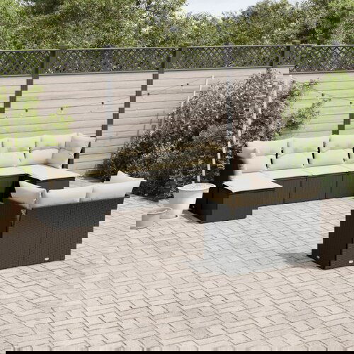 vidaXL 9-dijelni set vrtnih sofa s jastucima crni od poliratana Cijene