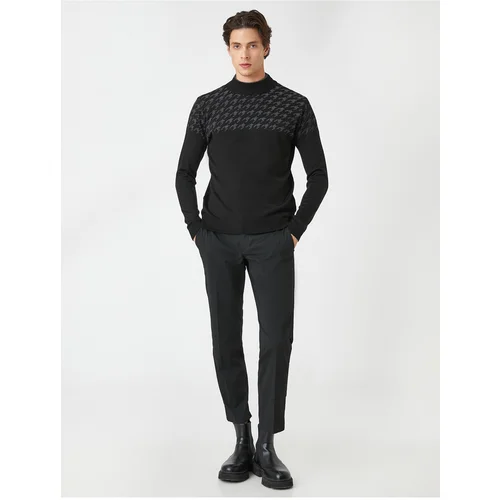 Koton Knitwear Sweater Half Turtleneck Crowbar Detailed