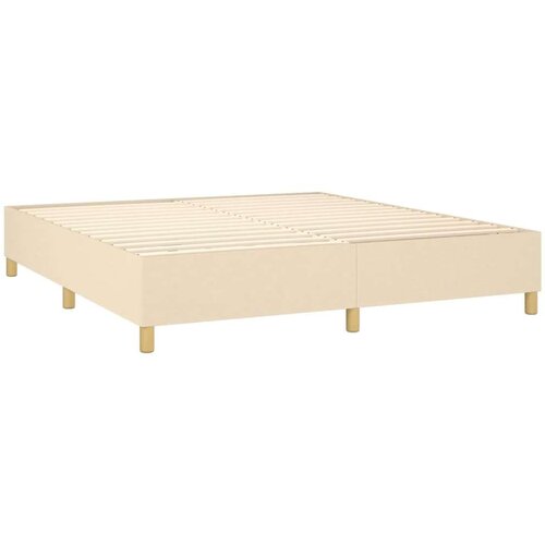  Krevet s oprugama i madracem krem 180x200 cm od tkanine Slike