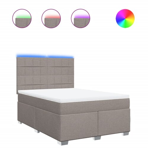 Maison Chic Box spring postelja - Vzmetna postelja z vzmetnico taupe 140x190 cm blago SL5559, (21887155) Cene