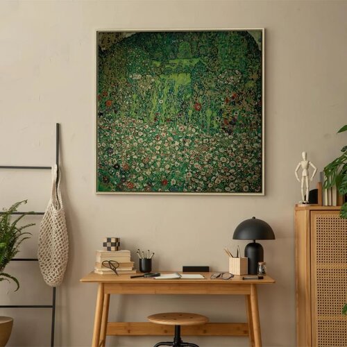  Slika - Gustav Klimt &amp;ndash; Gartenlandschaft mit Bergkuppe 40x40 U prirodnom drvenom okviru Slike