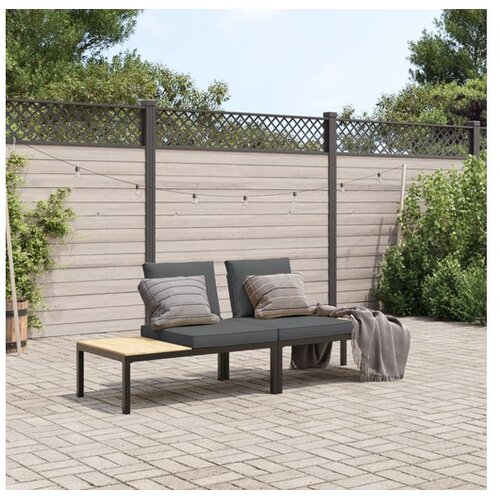 vidaXL 2-dijelni set vrtnih sofa s jastucima crni aluminijski Cijene