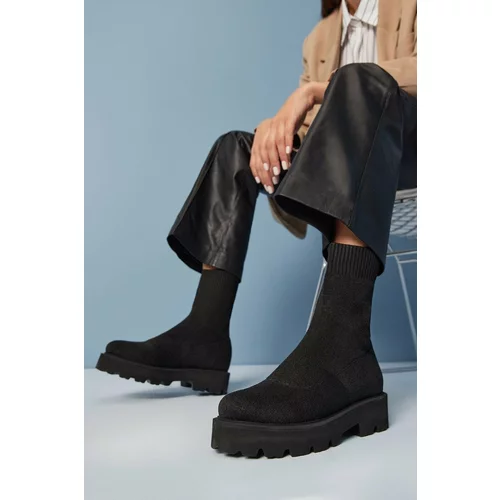 Hotiç Black Women's Flat Boots