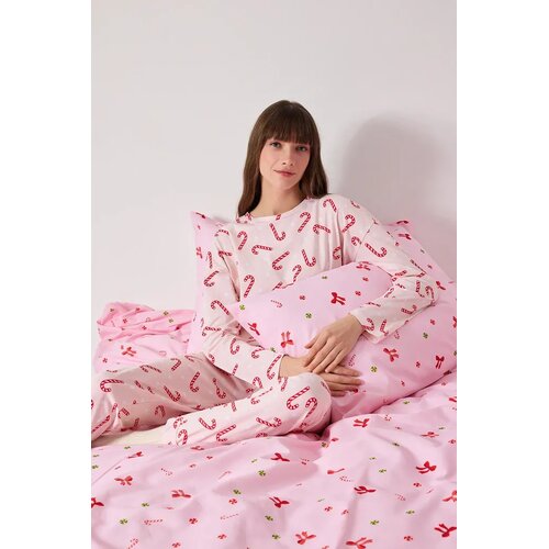 TRENDYOLMILLA Ženski set pidžame Thmaw21Pt0771, Roze Cene