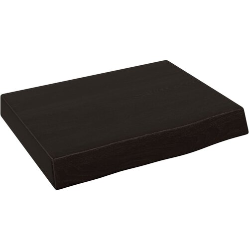  Zidna polica tamnosmeđa 40x30x(2-6) cm od obrađene hrastovine Slike