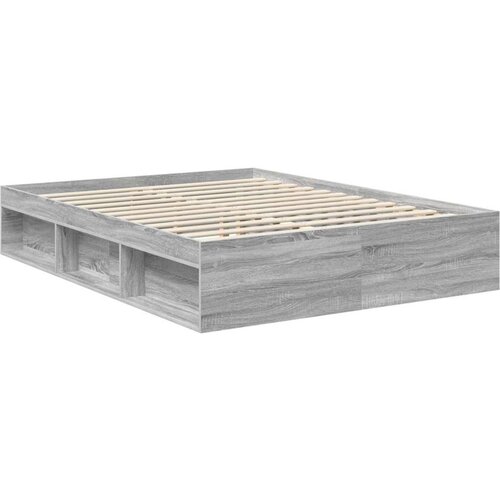  Okvir za krevet s uzglavljem Siva Sonoma 150 x 200 cm Slike