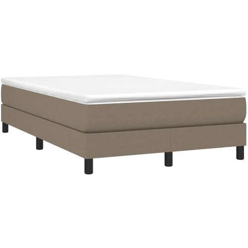  Okvir za krevet s oprugom smeđesivi 120 x 200 cm od tkanine Slike