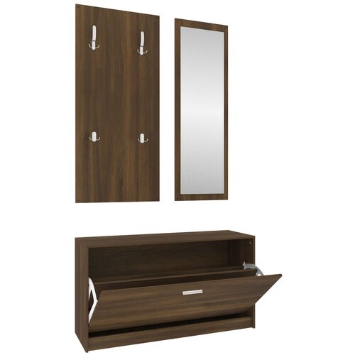 Maison Chic Komplet omaric za čevlje 3 v 1 rjavi hrast inženirski les, (21777241) Slike