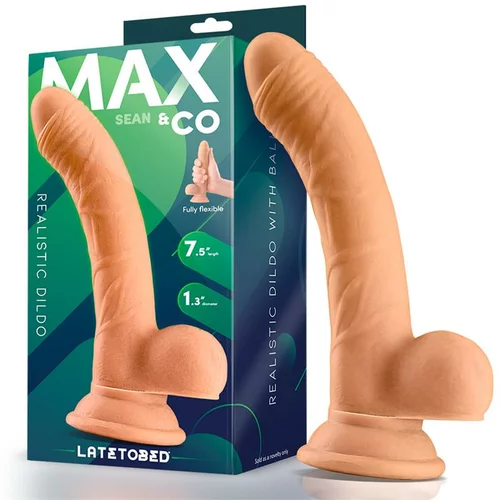 Max&co. Sean Realistic Dildo with Testicles 7.5" Flesh