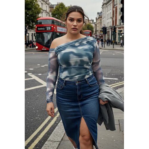 Trendyol Ženska bluza Tbbss24Af00025, Plava Slike