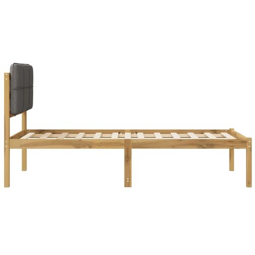 Krevetni okvir s tapiciranim uzglavljem - Bijelo prana i svijetlosiva 90 x 200 cm Slike