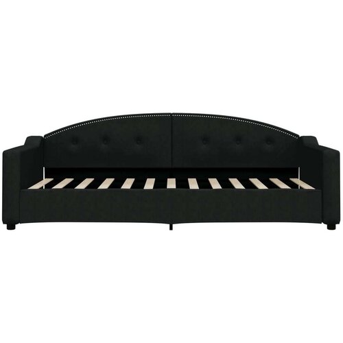 VidaXL Dnevni krevet crni 90 x 200 cm od tkanine Slike