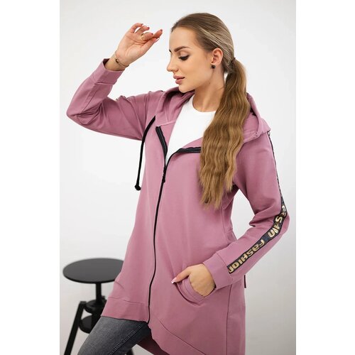 Kesi Sweatshirt with back zip dark pink Cene