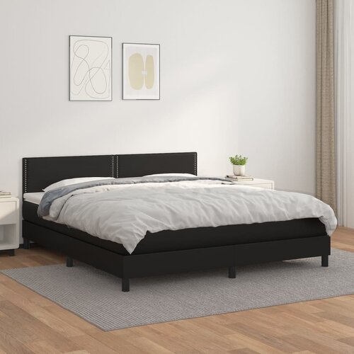 vidaXL Krevet s oprugama i madracem crni 160 x 200 cm od umjetne kože Cijene