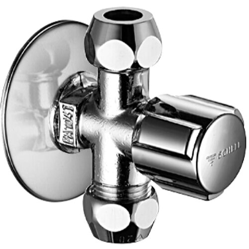 Easy Krogelni kotni ventil Schell Comfort (1/2" - 3/8" - 3/8", dvojni, ASAG easy sistem, krom) Cene