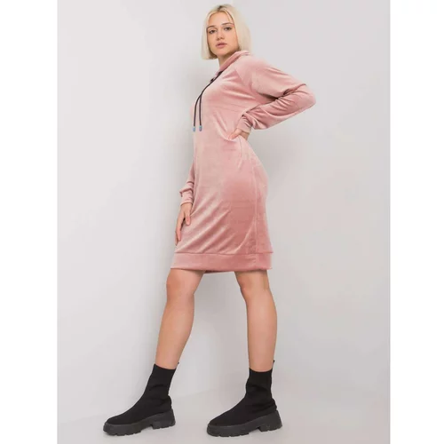 Fashion Hunters Pink velor dress with a hood from Messina