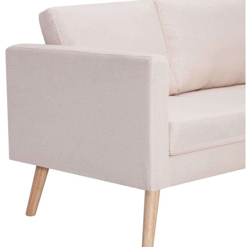  2-dijelni set sofa od tkanine krem Slike