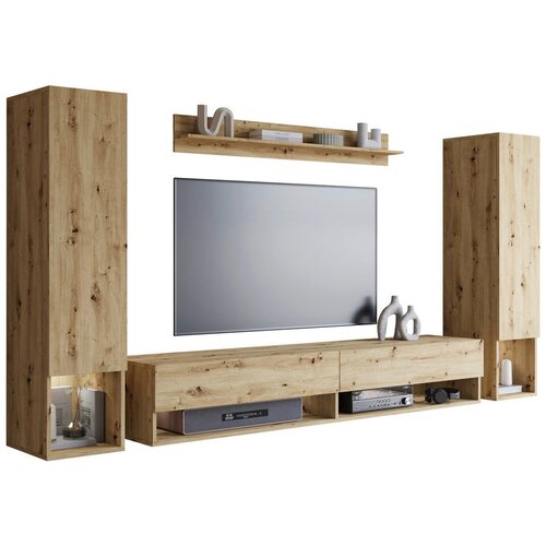 P &amp;amp; B Dnevni Regal Amadeo 2, Barva Hrasta Artisan, 4-Delno Slike