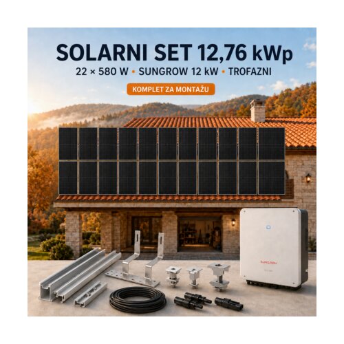  SOLARNI SET 12,76 kWp &amp;ndash; TONGWEI 580 W + SUNGROW SG12.0RT 12 kW TROFAZNI Slike