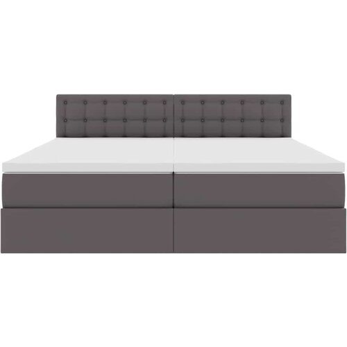  Krevet s od storage s madracem Siva 180 x 200 cm Lažna koža - Siva 180 x 200 cm Slike
