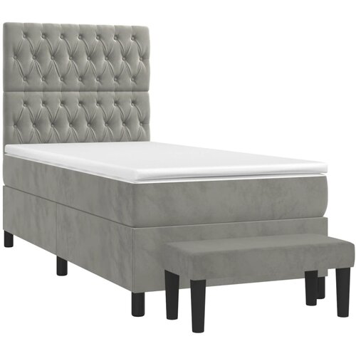 Box spring krevet s madracem svjetlosivi 80 x 200 cm bar&amp;scaron;unasti Slike