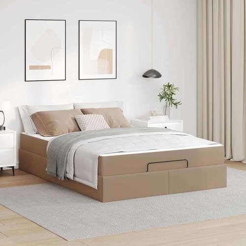  Okvir za krevet Boja cappuccina 140 x 200 cm Umjetna koža Cijene