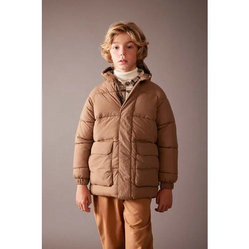 Defacto Boy's Water Repellent Hooded Coat