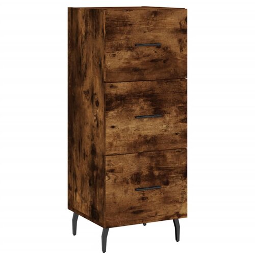  Visoka komoda dimljeni hrast 34,5x34x180cm konstruiranog drva Slike