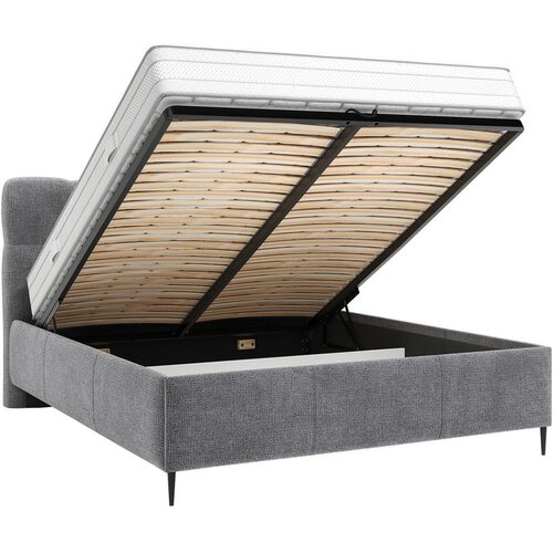 Boxxx OBLAZINJENA POSTELJA 140 cm x 200 cm , tekstil antracit Slike