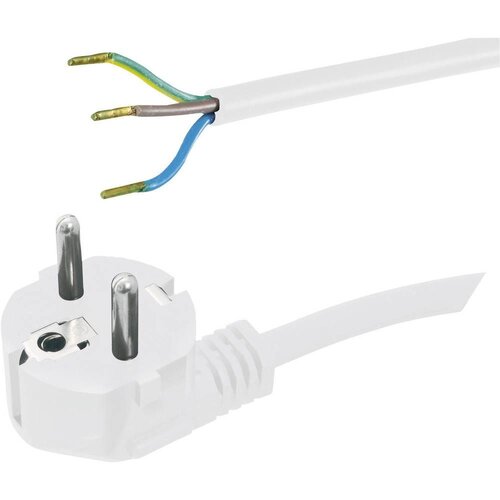 Hawa Priključni kabel [ varnostni vtič - kabel\, odprti konec] beli 2 m 1008218, (20414321) Cene