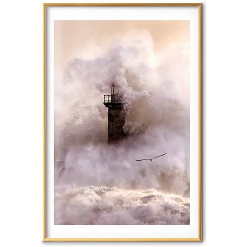 Plakat - Storm 60x90 Zlatni okvir s margom Slike