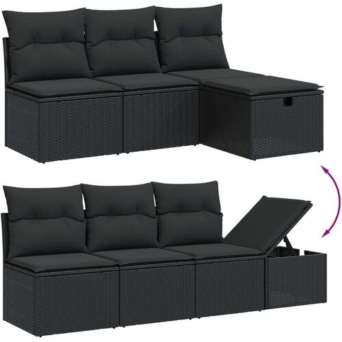 vidaXL 8-dijelni set vrtnih sofa od poliratana s jastucima crni Cijene