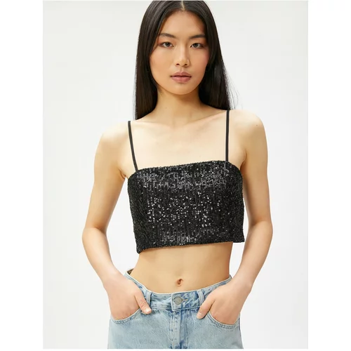 Koton Sequined Bustier Thin Straps