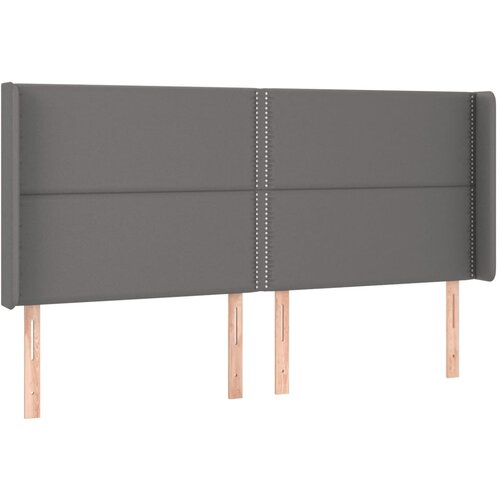 Maison Chic vzglavna omarica - nočna omarica - posteljna omarica z u&amp;scaron;esi sivo 203x16x118/128 cm umetno usnje, (21711661) Slike