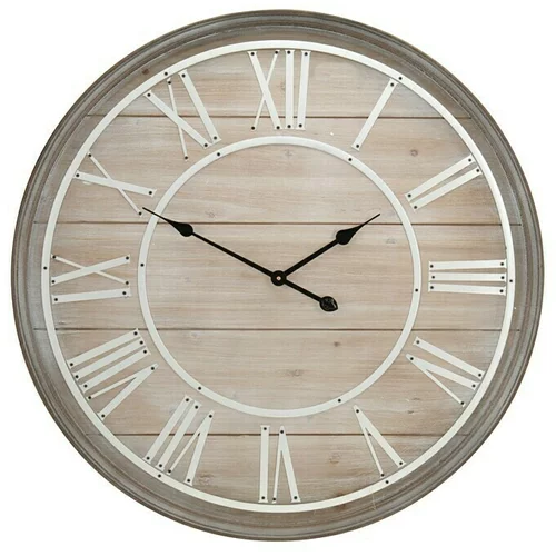 Okrugli zidni sat Vintage (Smeđe-bijele boje, Promjer: 80 cm)