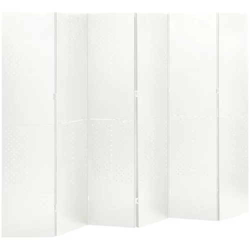 vidaXL Sobna pregrada sa 6 panela bijela 240 x 180 cm čelična