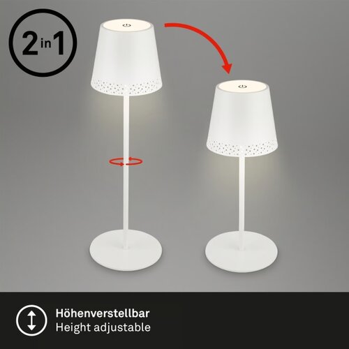BRILO LED punjiva dodirna stona lampa KIKI LED/2,6W/5V IP44 2600 mAh bela Slike