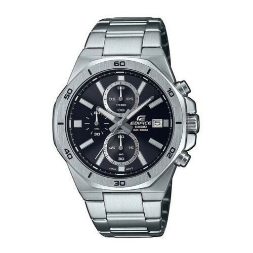 Casio Muški edifice crni srebrni sportsko elegantni ručni sat sa srebrnim metalnim kaišem ( efv-640d-1avuef ) Slike