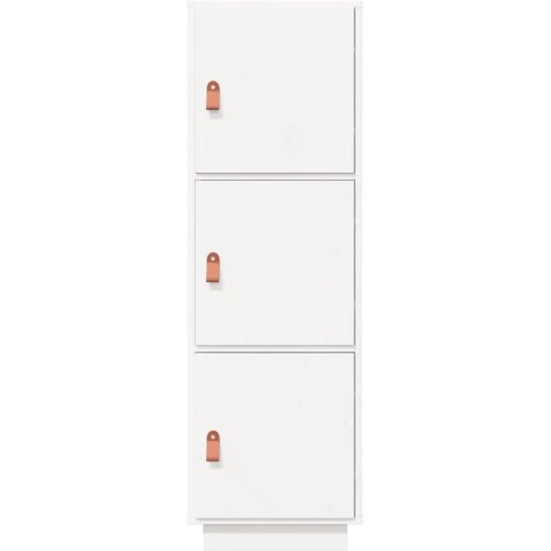  Visoka komoda bijela 34 x 40 x 108,5 cm od masivne borovine Slike