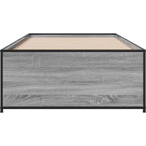 VidaXL Okvir kreveta boja hrasta 90 x 190 cm konstruirano drvo i metal Slike