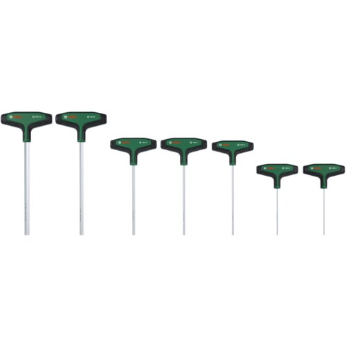 Bosch Set &amp;scaron;estougaonih odvrtača sa T-dr&amp;scaron;kom 1600A039J1, 7 delova Slike
