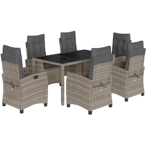  7-dijelni vrtni blagovaonski set sivi od poliratana Siva 150 cm table length Slike