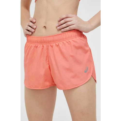 Asics Kratke hlače za trčanje Core Split boja: narančasta, glatki materijal, srednje visoki struk