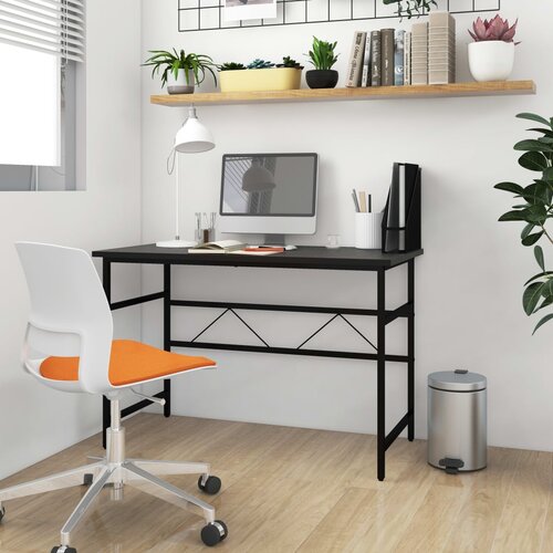 VidaXL Računalni&amp;scaron;ka miza črna 105x55x72 cm MDF in kovina Slike