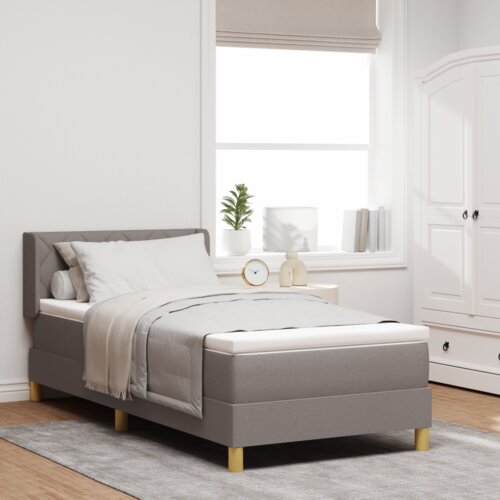  Postelja z vzmetnico z vzmetnico Taupe 200 x 100 cm Poliester, (5000128359) Cene