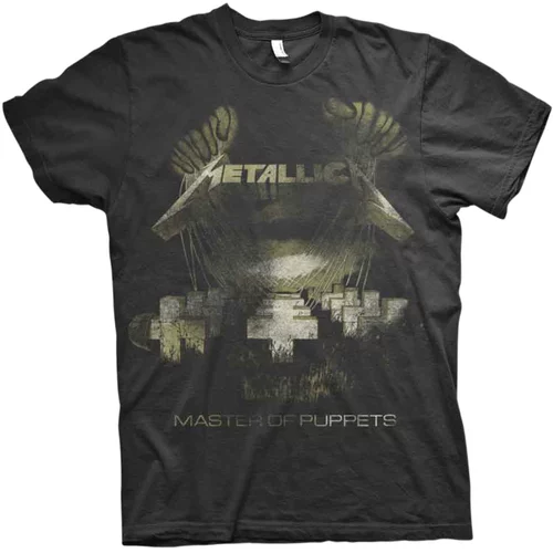 Metallica Majica Master Of Puppets Distressed Unisex Black XL